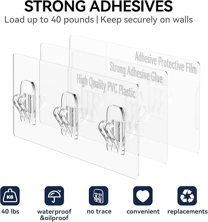 YASONIC Shower Caddy Adhesive, Rustproof Shower Shelves - Image 7