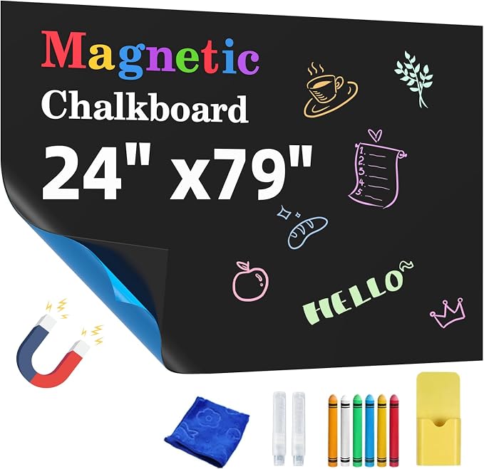 Magnetic Chalkboard Contact Paper, Magnetic Black Board Wall Decal by MrMagnet