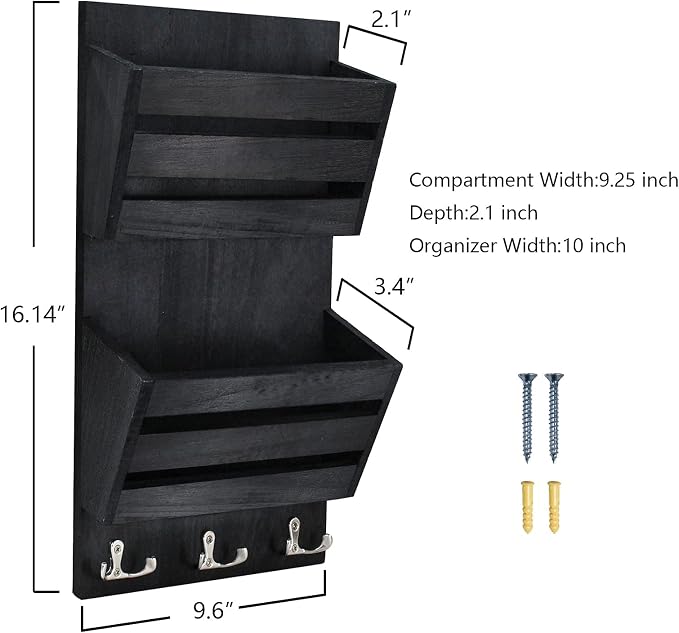 Unistyle Rustic Mail Organizer Wall Mount - Image 6