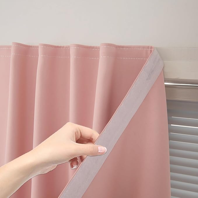 Portable Light Blocking Curtains Self-Stick Design, Removable Adhesive Window by Sovtfides