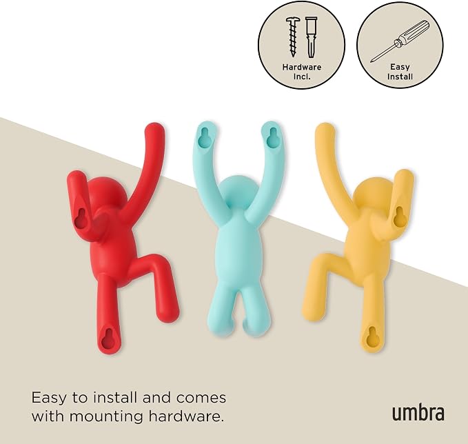 Umbra Buddy Wall Hooks – Decorative Wall Mounted Coat Hooks - Image 6