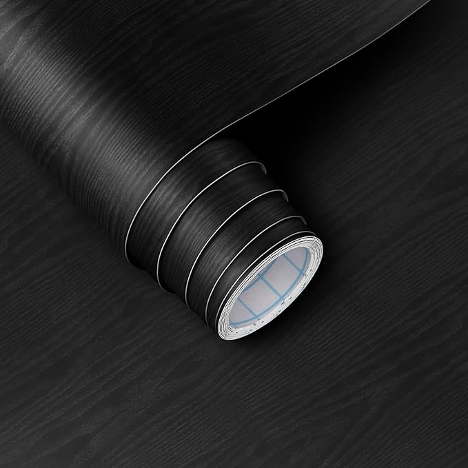 Vinjiasin Peel and Stick Wallpaper Black Wallpaper Black Wood Contact Paper by Vinjiasin