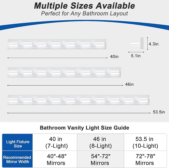 IZORRO LED Modern Bathroom Lights Fixtures, Matte White Acrylic Wall Lighting - Image 3