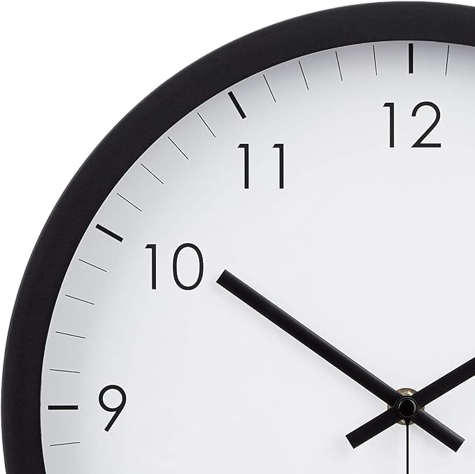 Amazon Basics Classic 12" Round Wall Clock, Silent Non Ticking, Battery Operated - Image 3