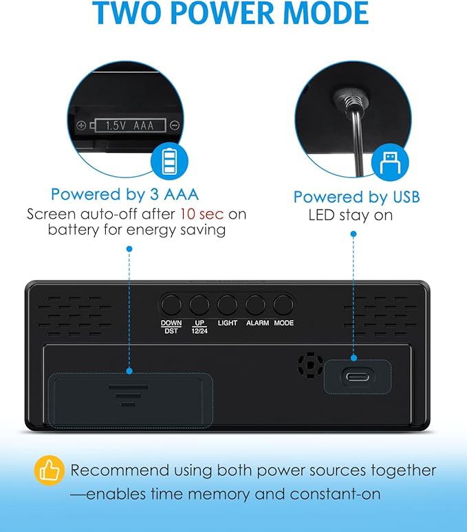 AMIR Digital Alarm Clock, LED Clock - Image 5