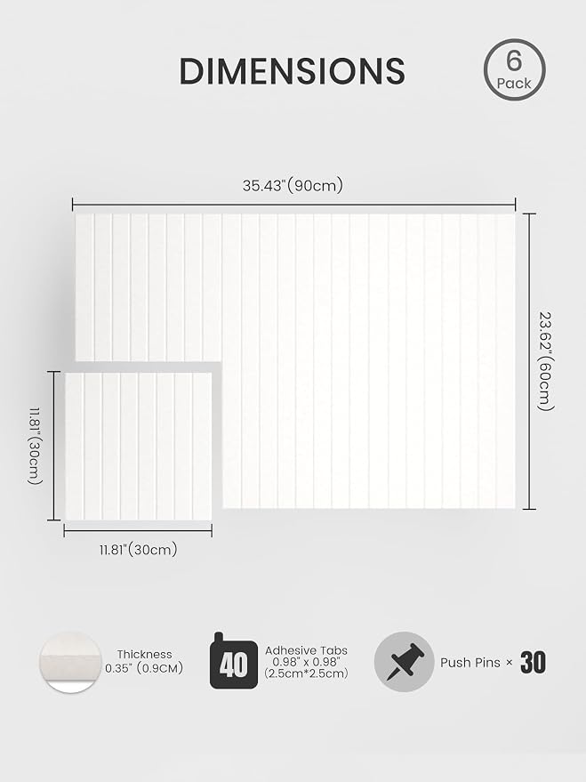 Bumusty Large Cork Board Alternative-36 x 24" Felt Bulletin Board Tiles - Image 2
