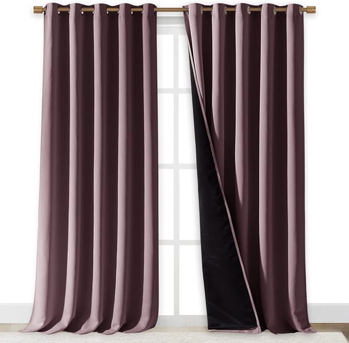NICETOWN Full Shading Curtains for Windows, Super Heavy-Duty Black Lined - Image 2