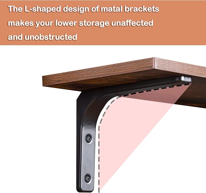 DINZI LVJ Long Wall Shelves, 47.3Inch Wall Mounted Shelves Set of 4, Extra - Image 9