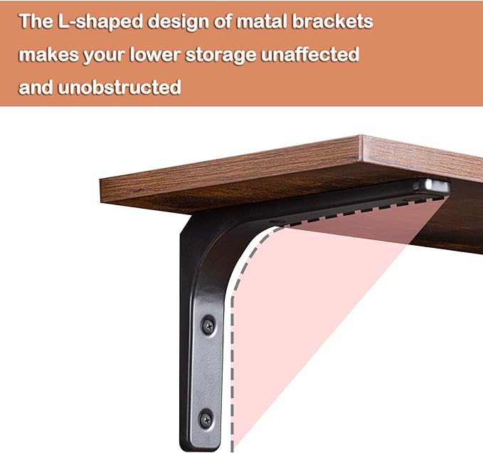 DINZI LVJ Long Wall Shelves, 47.3Inch Wall Mounted Shelves Set of 2, Extra - Image 9