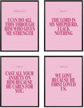 Locomiss Pink Christian Wall Art Decor Posters, Modern Bible Verse Prints by Unknown