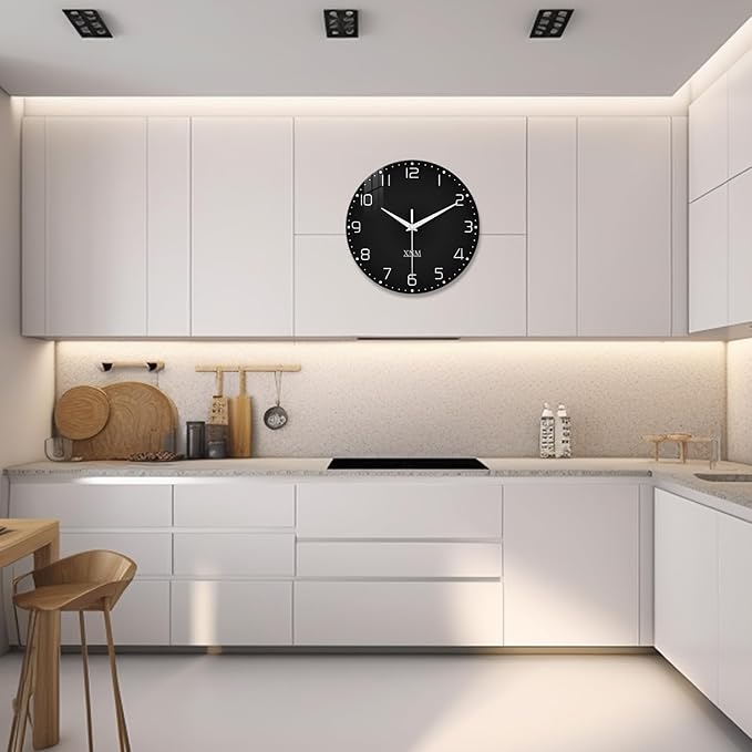 XNM Decorative Wall Clocks Battery Operated 14 Inch Black Wall Clock - Image 4