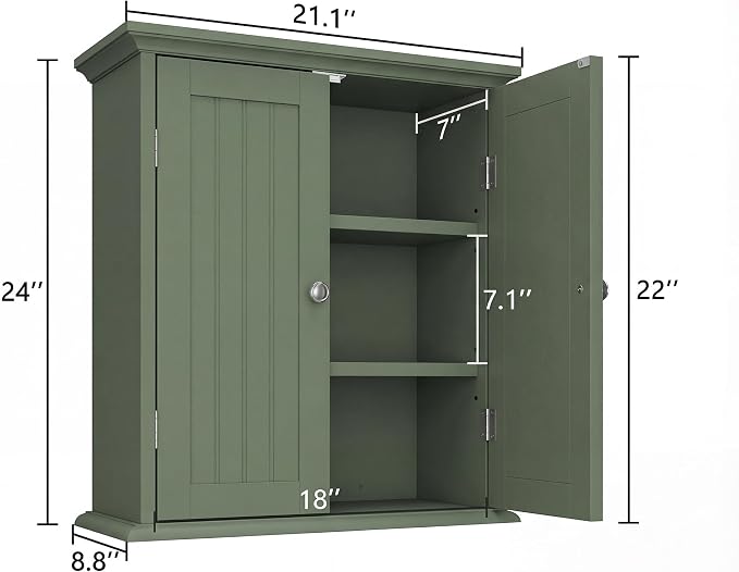 ChooChoo Bathroom Wall Cabinet, Over The Toilet Space Saver Storage Cabinet - Image 3