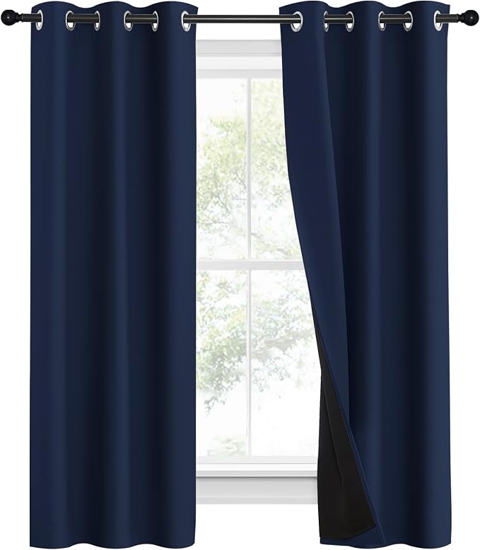 NICETOWN 100% Blackout Curtain Set, Thermal Insulated & Energy Efficiency - Image 2