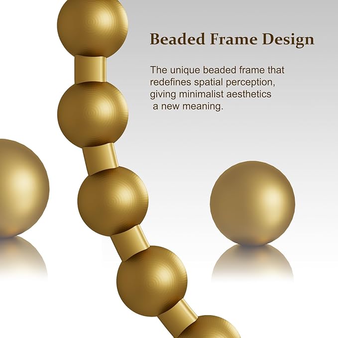 Easly Round Mirror for Wall, 28 Inch Gold Beaded Frame Decorative Vanity Mirror - Image 6