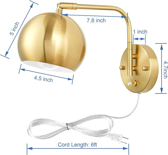 VATONI Wall Sconce with Remote Control, Plug in Wall Sconces Dimming 0-100% and - Image 6