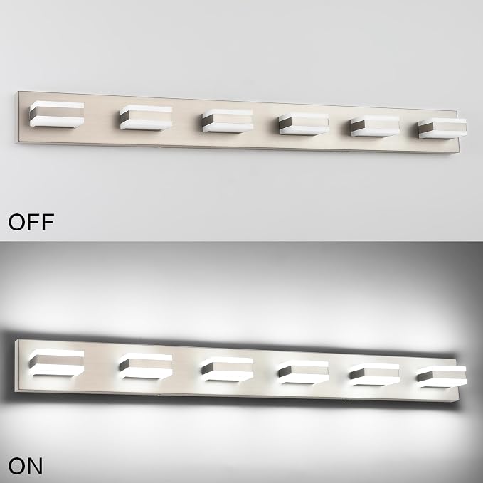 SOLFART LED Modern Bathroom Vanity Lights Over Mirror Fixture Brushed Nickel - Image 6