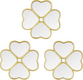 Small Decoritive Heart Wall Mirrors Set of 3, Decorative Four-Leaf Clover Mirror by LuHeToz