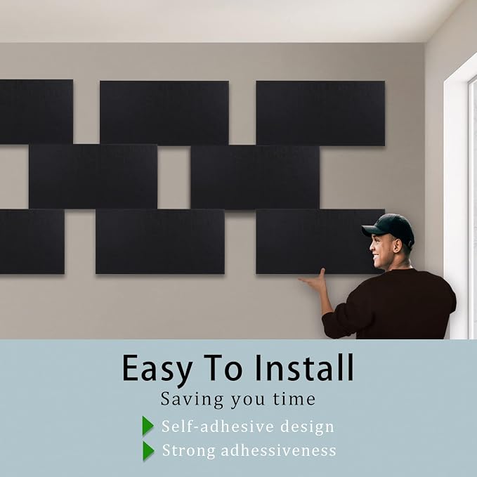 6 Pack Self-adhesive Acoustic Panels, 15.75" X 31.5" X 0.47" Soundproof Wall - Image 3