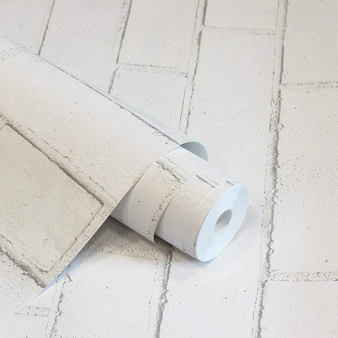 Tempaper Textured White Brick Removable Peel and Stick Wallpaper, 20.5 in X - Image 5