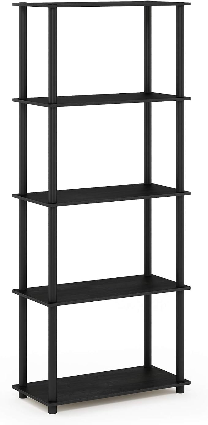 Furinno TURN-N-TUBE Storage Shelves, 5-Tier Book Shelf, Corner Shelf, Toolless - Image 4
