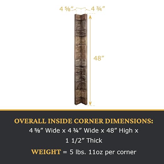 AZ Faux High-Density Polyurethane Faux Stone Flush Inside Corner - Image 3