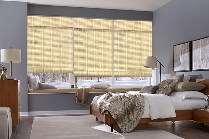 Letau No Drill No Tools Cordless Wood Window Shades Blinds, Bamboo Light - Image 3