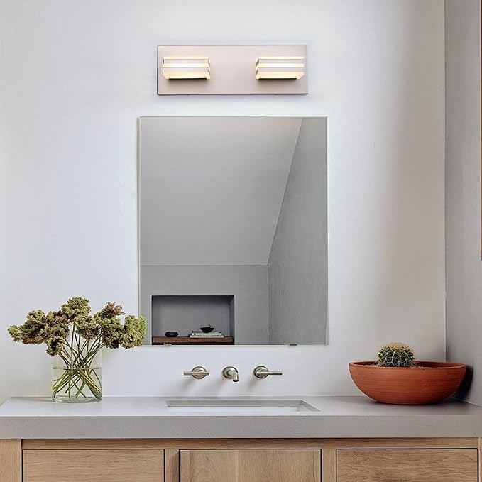 2-Light, 12.6-Inch Wall Lights Brushed Nickel Vanity Lights - Image 3