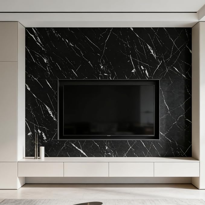 Abyssaly Black Marble Contact Paper Peel and Stick Countertops Waterproof Stick - Image 4