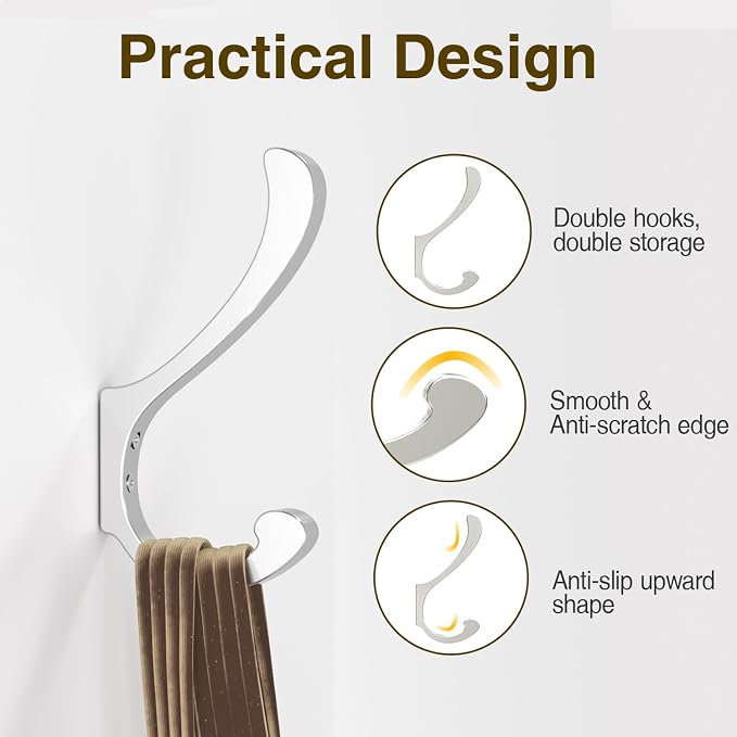 Coat Hooks Wall Mount for Hanging - Image 3