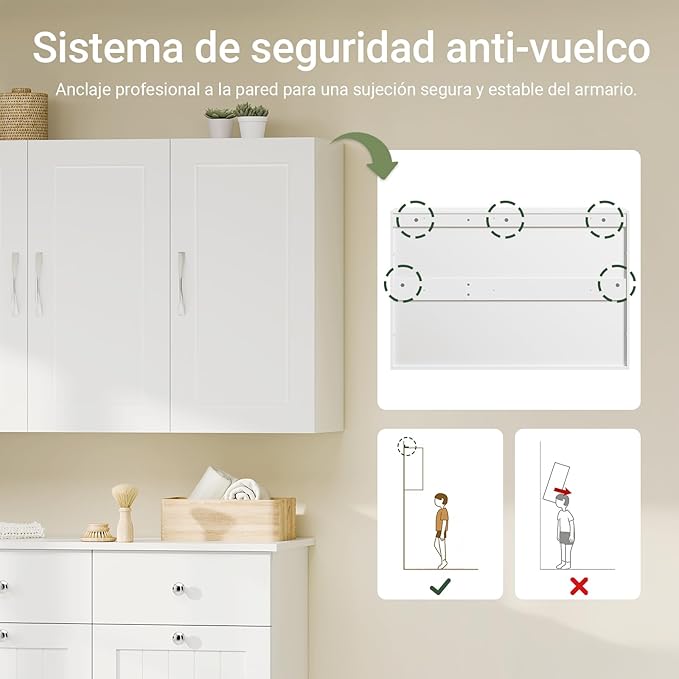 Haotian Wall Cabinet for Laundry Room, Wall Storage Medicine Cabinet for - Image 4