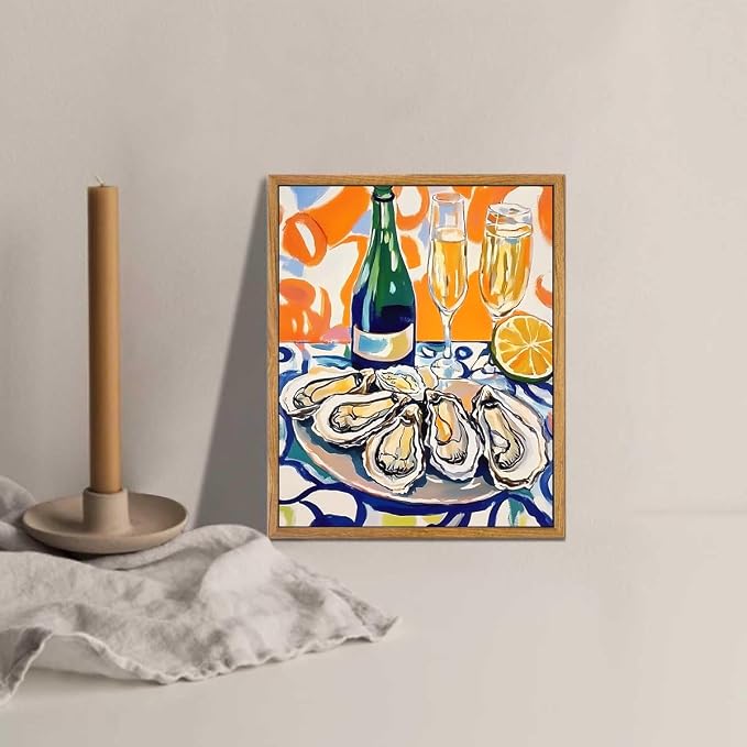 AtterrirArt Oyster Dining Room Wall Art, Champagne Abstract Picture Wall Decor - Image 2