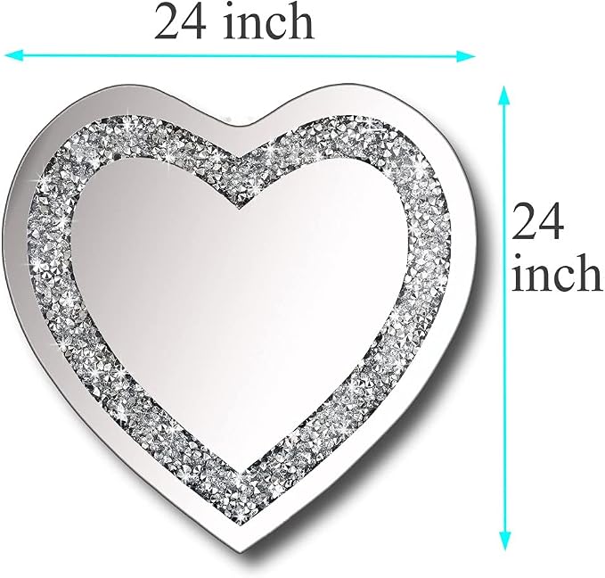 DMDFIRST Crystal Crush Diamond Heart Shaped Silver Mirror - Image 6