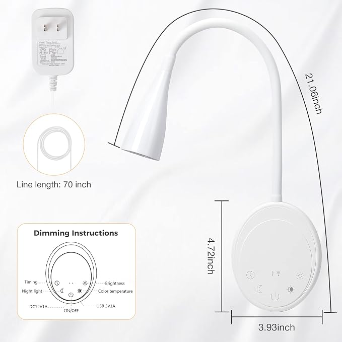 SANKEDOU LED Wall Mounted Reading Light, Book Light - Image 8
