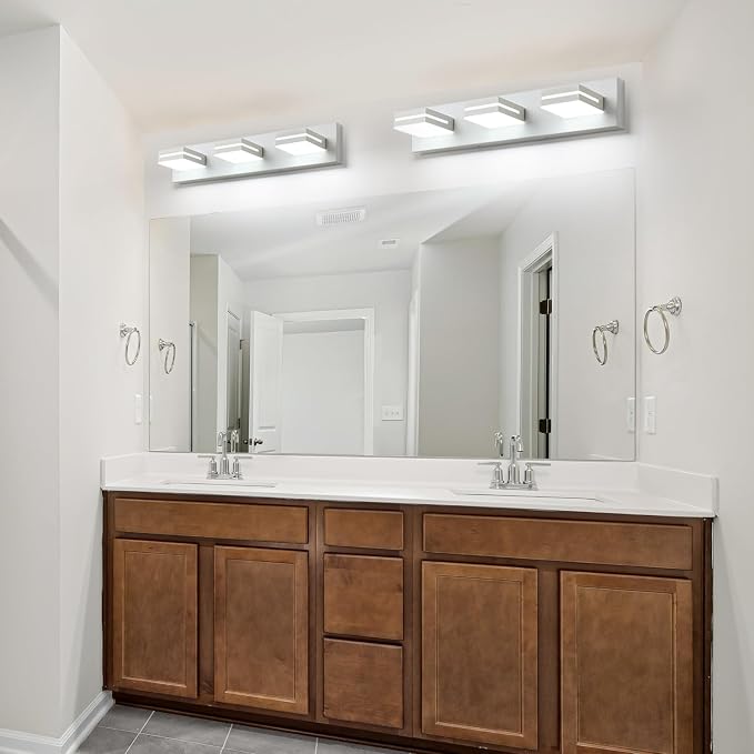 SineRise LED Modern Bathroom Vanity Light Fixtures, Matte White Modern Acrylic - Image 7