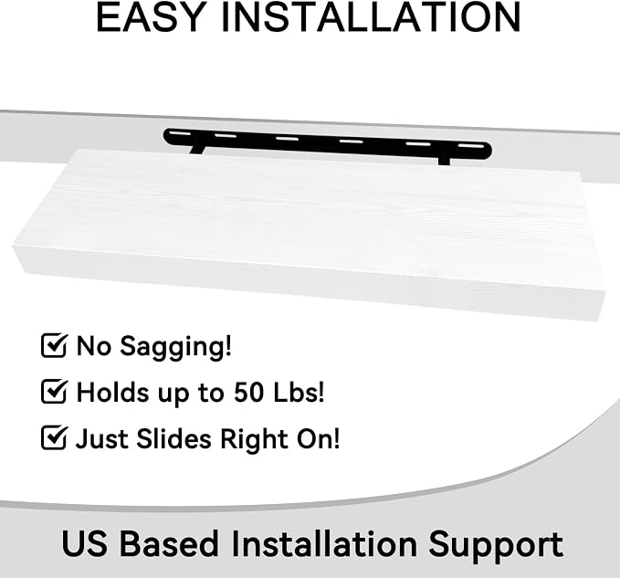 BGMG Wood Floating Shelves for Wall 30 inch Set of 2, Solid Wood Wall Mount - Image 5