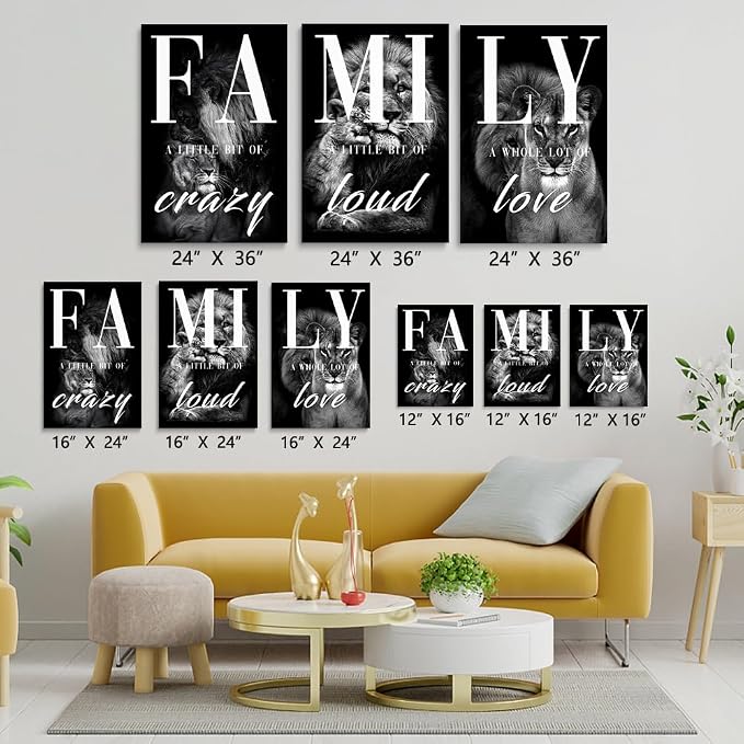 GUBIYU Farmhouse Family Wall Art Set of 3 Home Living Room Dining Room Wall - Image 3