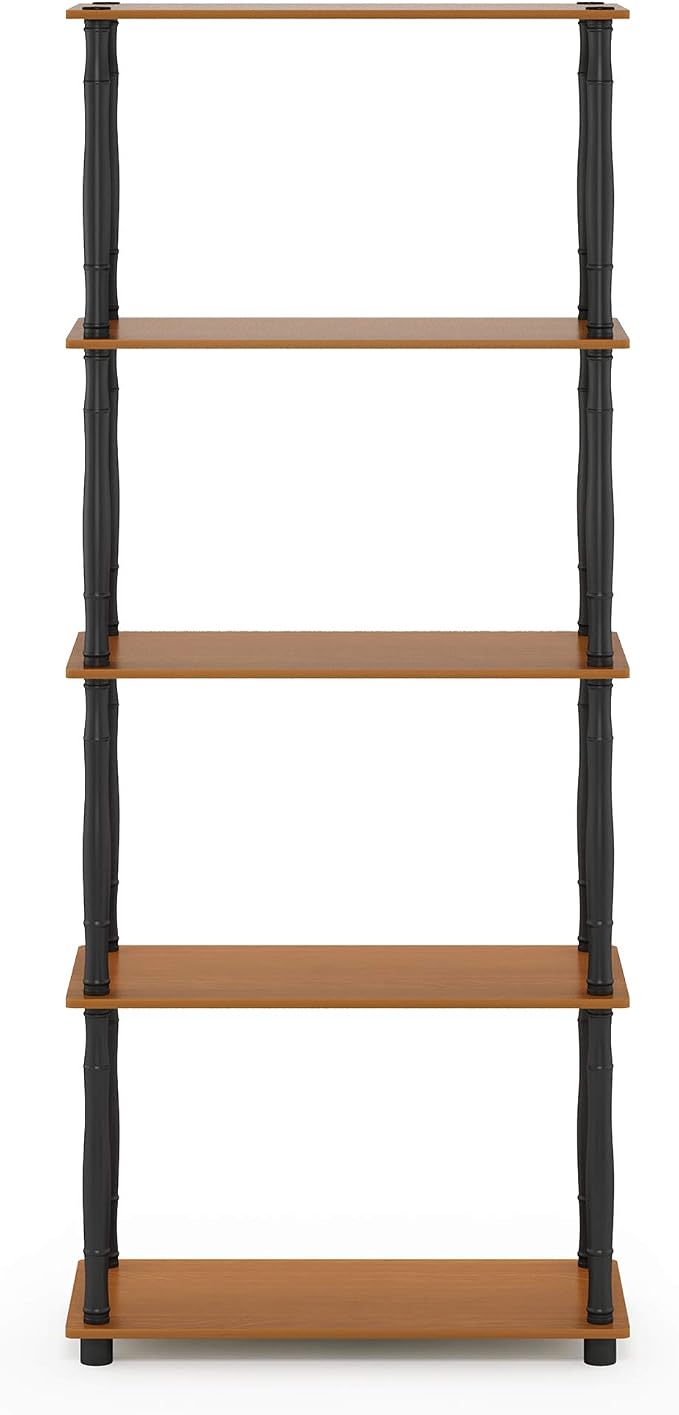 Furinno TURN-S-TUBE Storage Shelves, 5-Tier Book Shelf, Corner Shelf, Toolless - Image 7