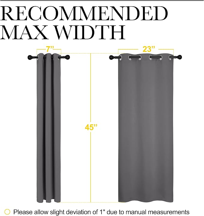 NICETOWN Grey Blackout Curtain Panels - Image 7