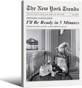 Vintage Newspaper Framed Wall Art Trendy Black and White Aesthetic Posters by FuSatisYilife