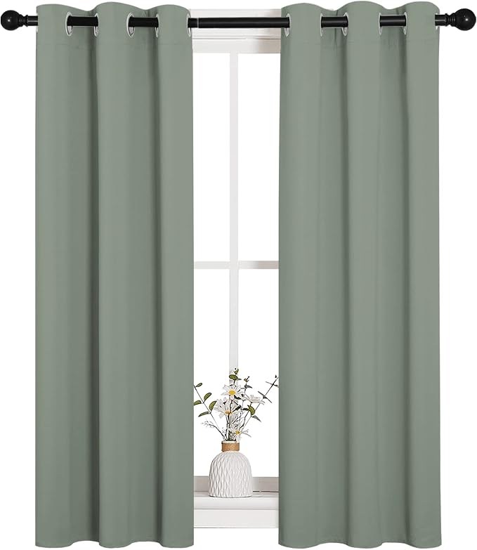 NICETOWN Bedroom Curtain Panels Blackout Draperies, Thermal Insulated Solid - Image 2