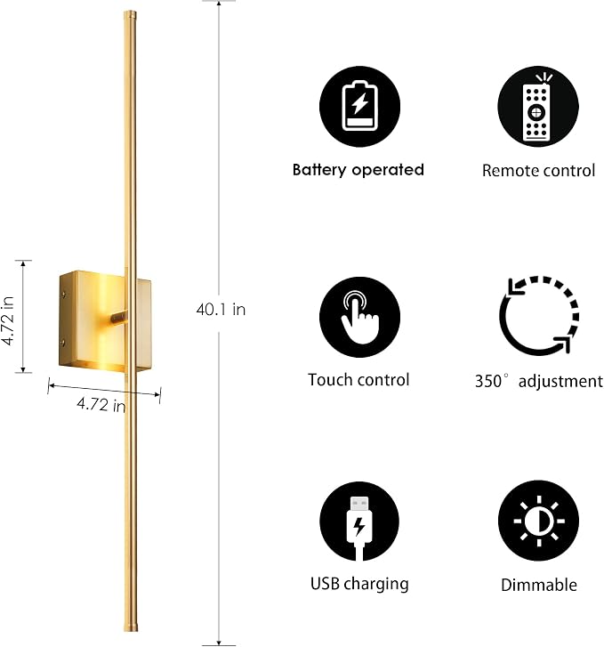 KARTOOSH Battery Operated Wall Sconces - Image 5