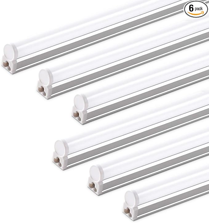 Barrina (6 Pack LED T5 Integrated Single Fixture, 6500K Super Bright White by Barrina