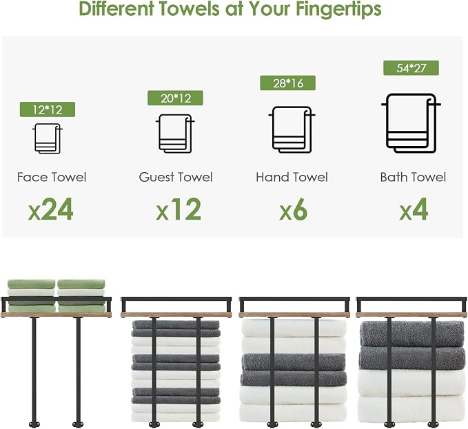 Towel Racks for Bathroom-Wall Mounted Floating Shelves for Wall Bathroom - Image 6