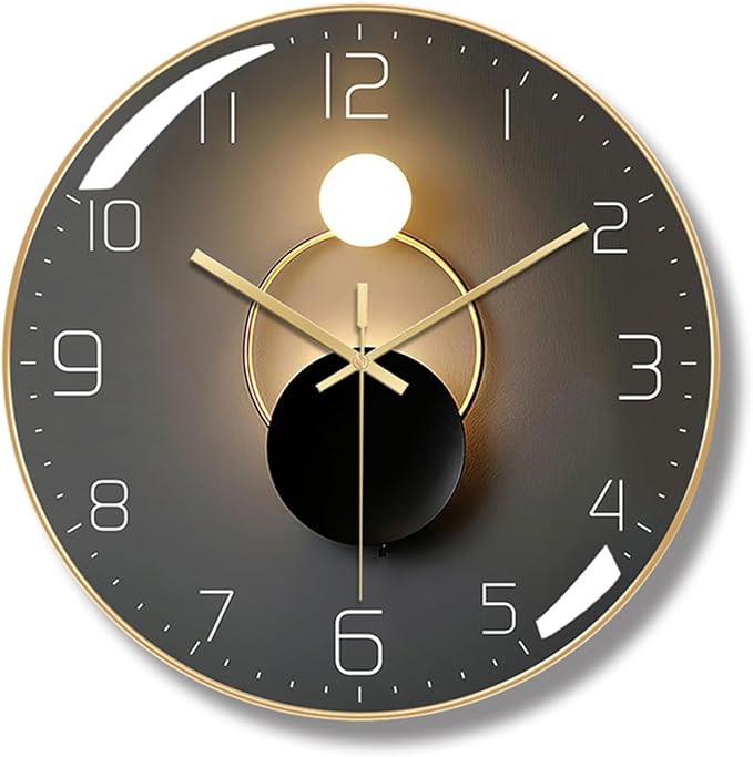 Ergocar Wall Clock, Art Deco Wall Clock, Non-Ticking Silent Modern Metal Wall by Ergocar