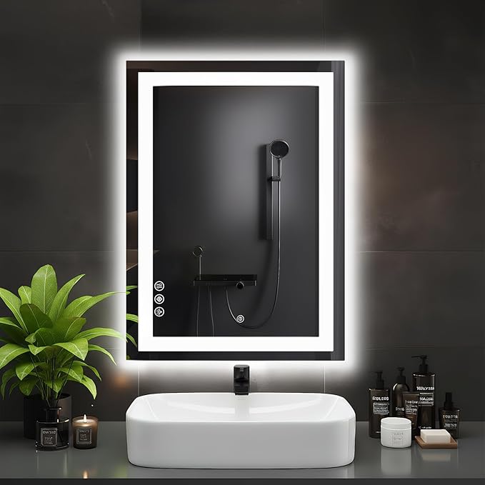 DUMOS 20.1"x28.1" LED Bathroom Mirror, Smart Anti-Fog Bathroom Vanity Mirror by DumosLifestyle
