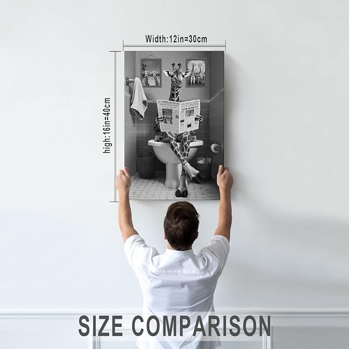 DIHSIEG Inspirational Canvas Wall Art funny bathroom wall art Print Poster - Image 2