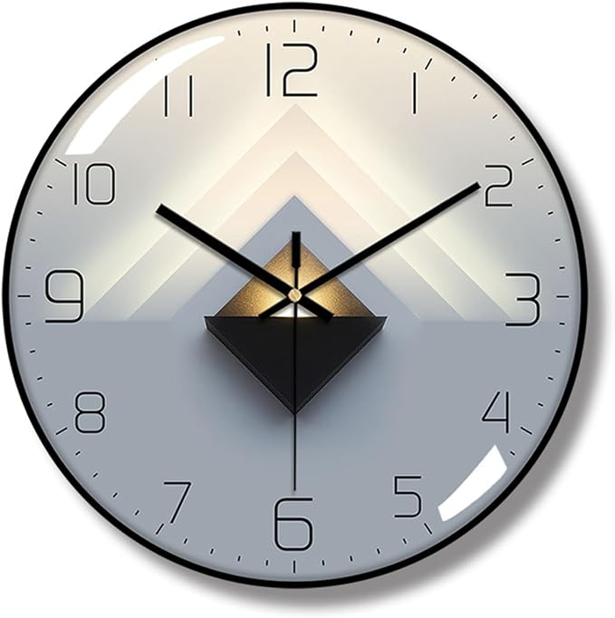 Ergocar Wall Clock, Art Deco Wall Clock, Non-Ticking Silent Modern Metal Wall by Ergocar