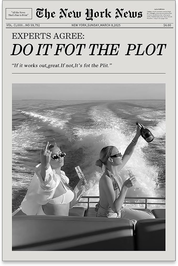 noxozoqm Black and White Fashion Hot Girl Poster Fun Do It by Unknown
