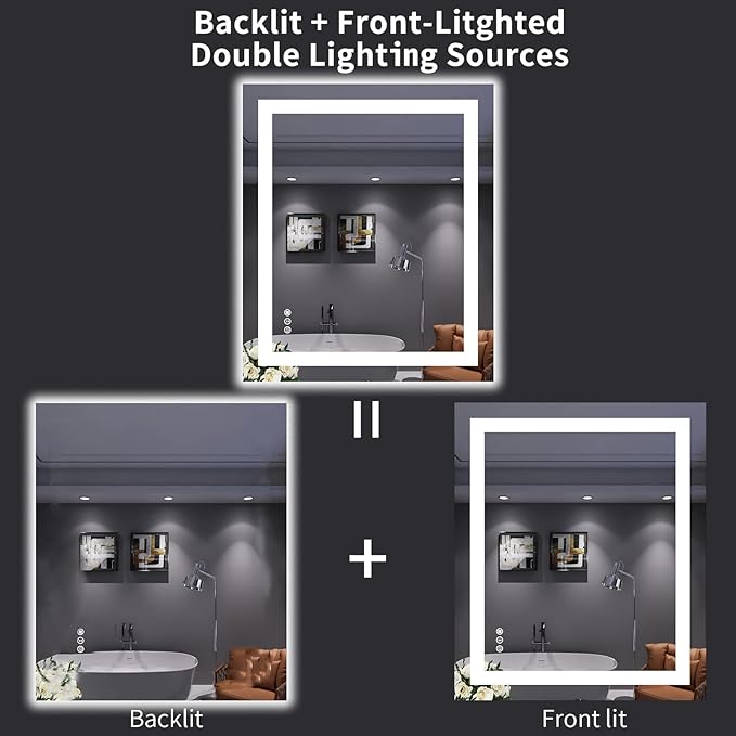 LOAAO 30X36 LED Bathroom Mirror - Image 6