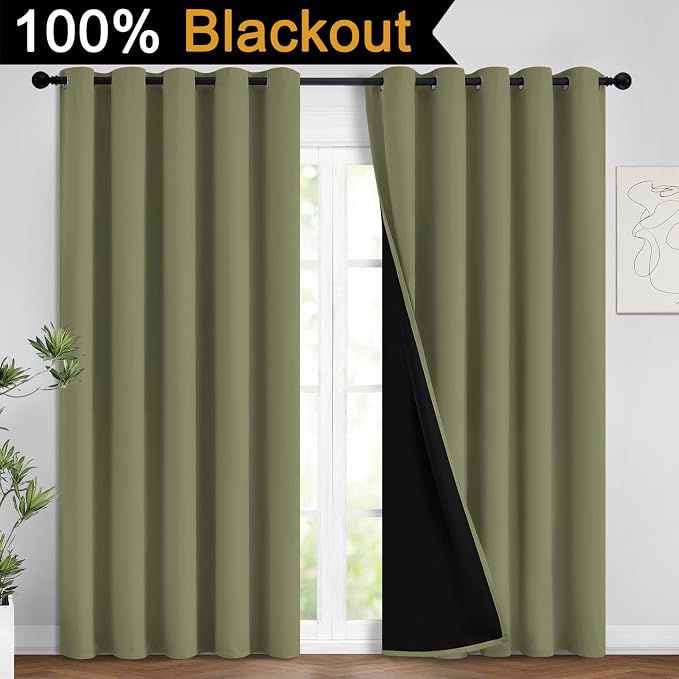 Yakamok 100% Blackout Curtains, Noise Reduction and Privacy Curtains - Image 2